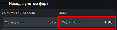 Фора (-6.5) в баскетболе